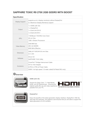 Sapphire Toxic R9 270x 2gb Gddr5 With Boost Manualzz