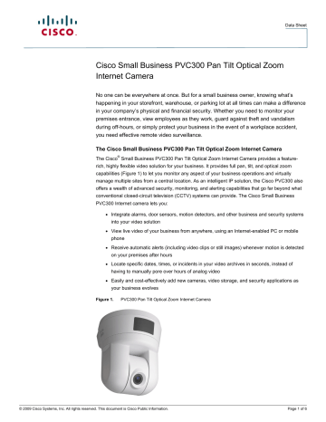 Cisco Small Business PVC300 Pan Tilt Optical Zoom | Manualzz