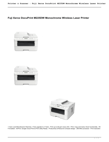 Fuji Xerox Docuprint M225dw Monochrome Wireless Laser Printer Manualzz