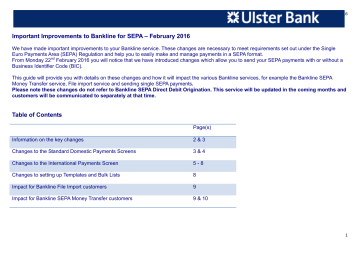 Important Improvements To Bankline For Sepa Manualzz