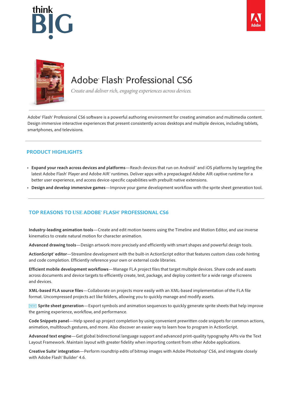 Adobe Flash Professional Cs6 Marketing Copy For Channel Partners Manualzz