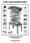 34-in-1 Multigames Table Assembly Instructions &amp; Game Rules