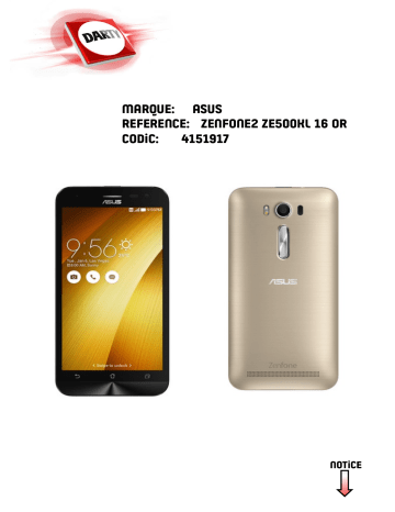 Marque Asus Reference Zenfone2 Ze500kl 16 Or Codic Receiving Calls