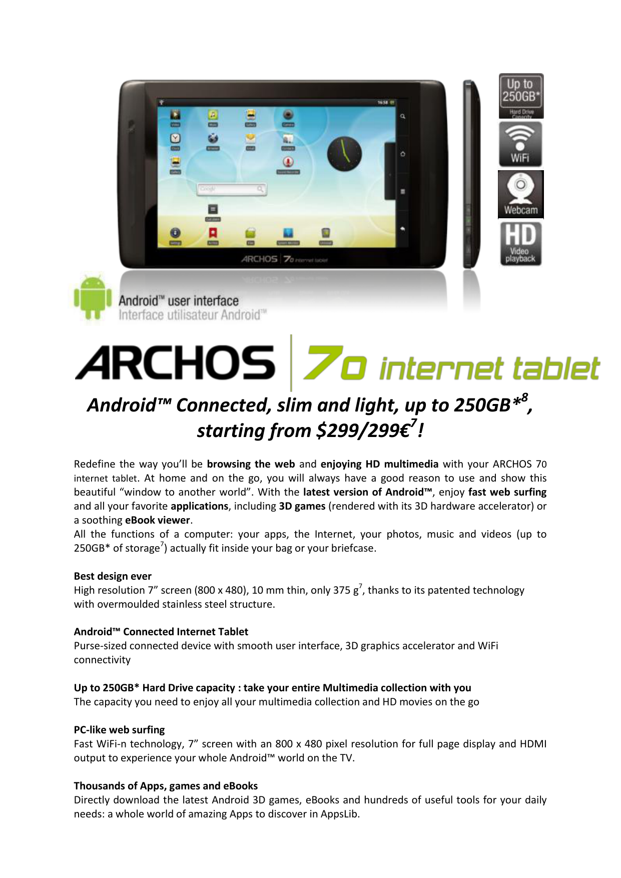 TÉLÉCHARGER APPSLIB ARCHOS 7 HOME TABLET