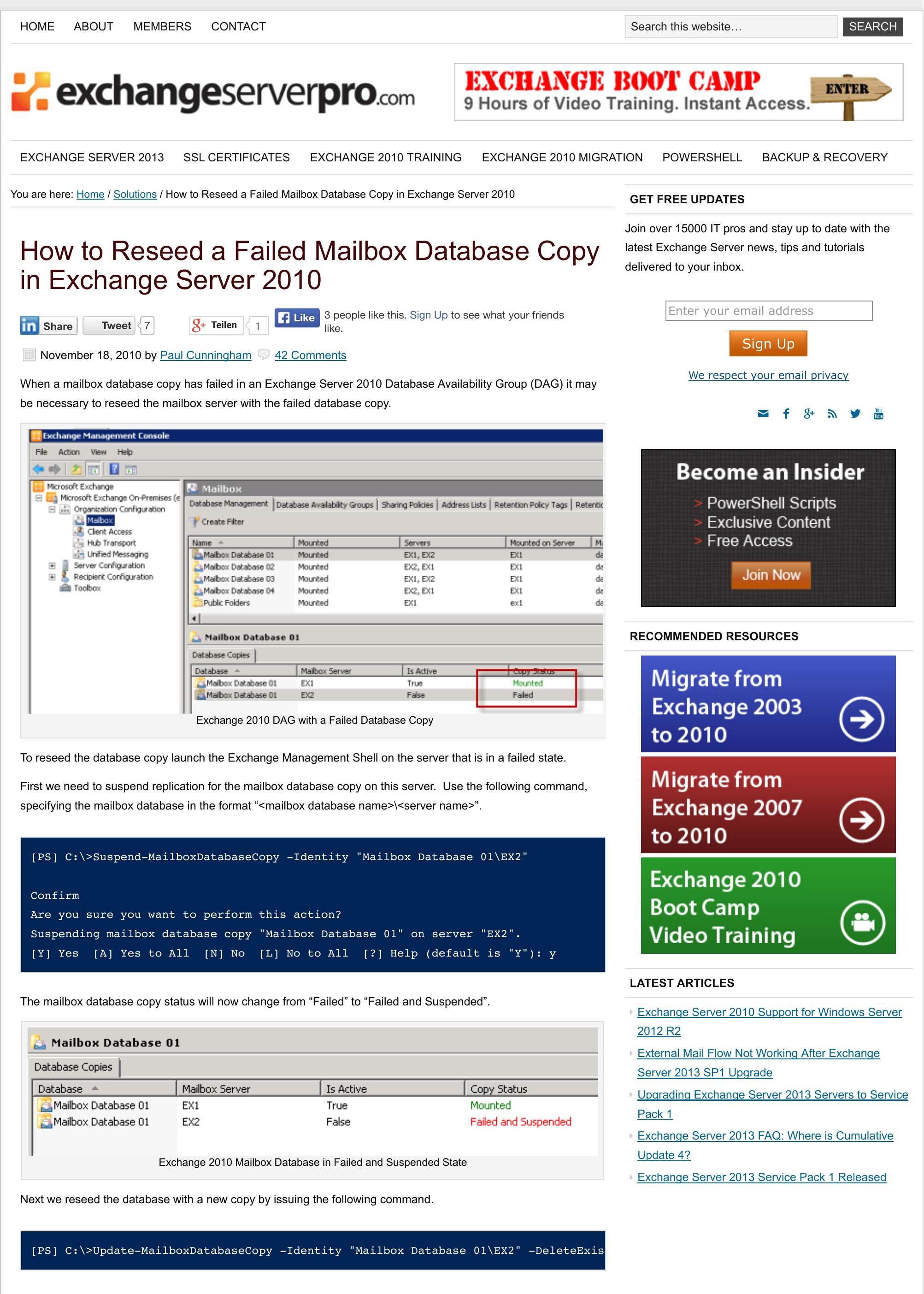 How To Reseed A Failed Mailbox Database Copy In Exchange Manualzz