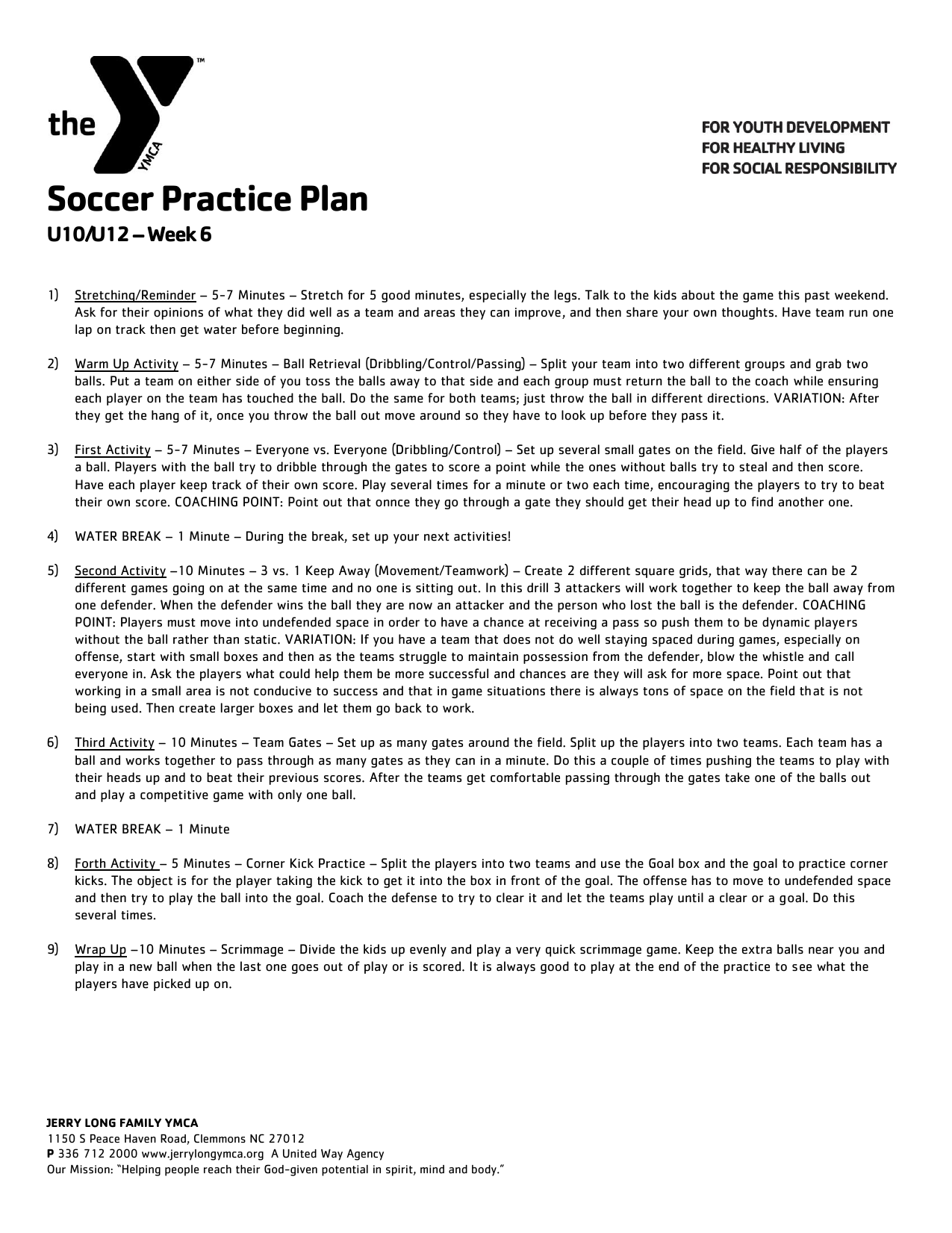 Soccer Practice Plan Manualzz