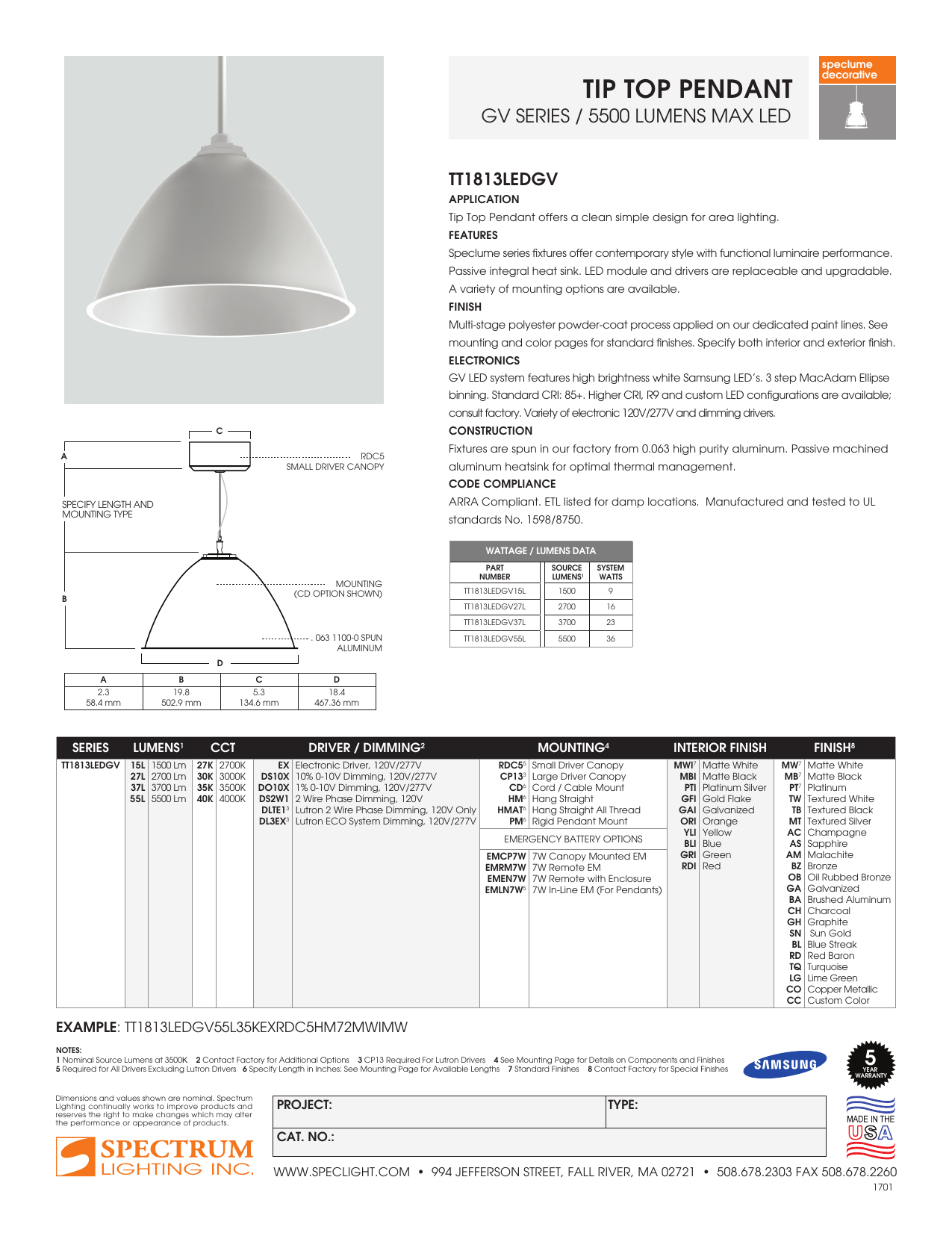 Tip Top Pendant Spectrum Lighting Manualzz Tip Top Pendant Spectrum Lighting Manualzz