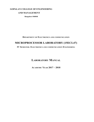 Microprocessor 8085 lab manual
