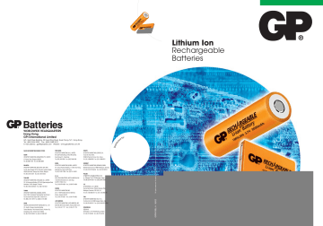 GP LitiumION_batteries rechargeable brochure (PDF - 1.5  Manualzz