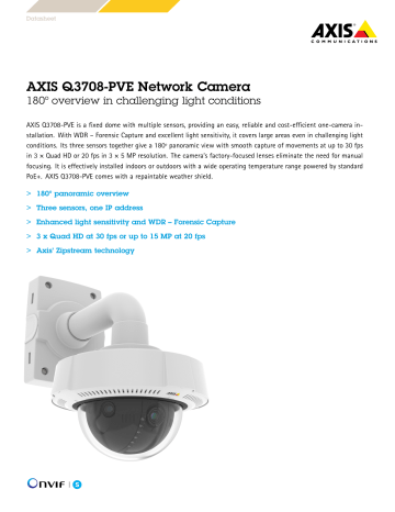 Axis Q3708-pve Network Camera 