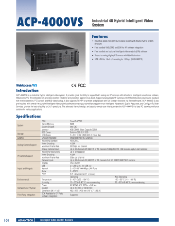 Features ACP-4000VS Industrial 4U Hybrid Intelligent Video | Manualzz