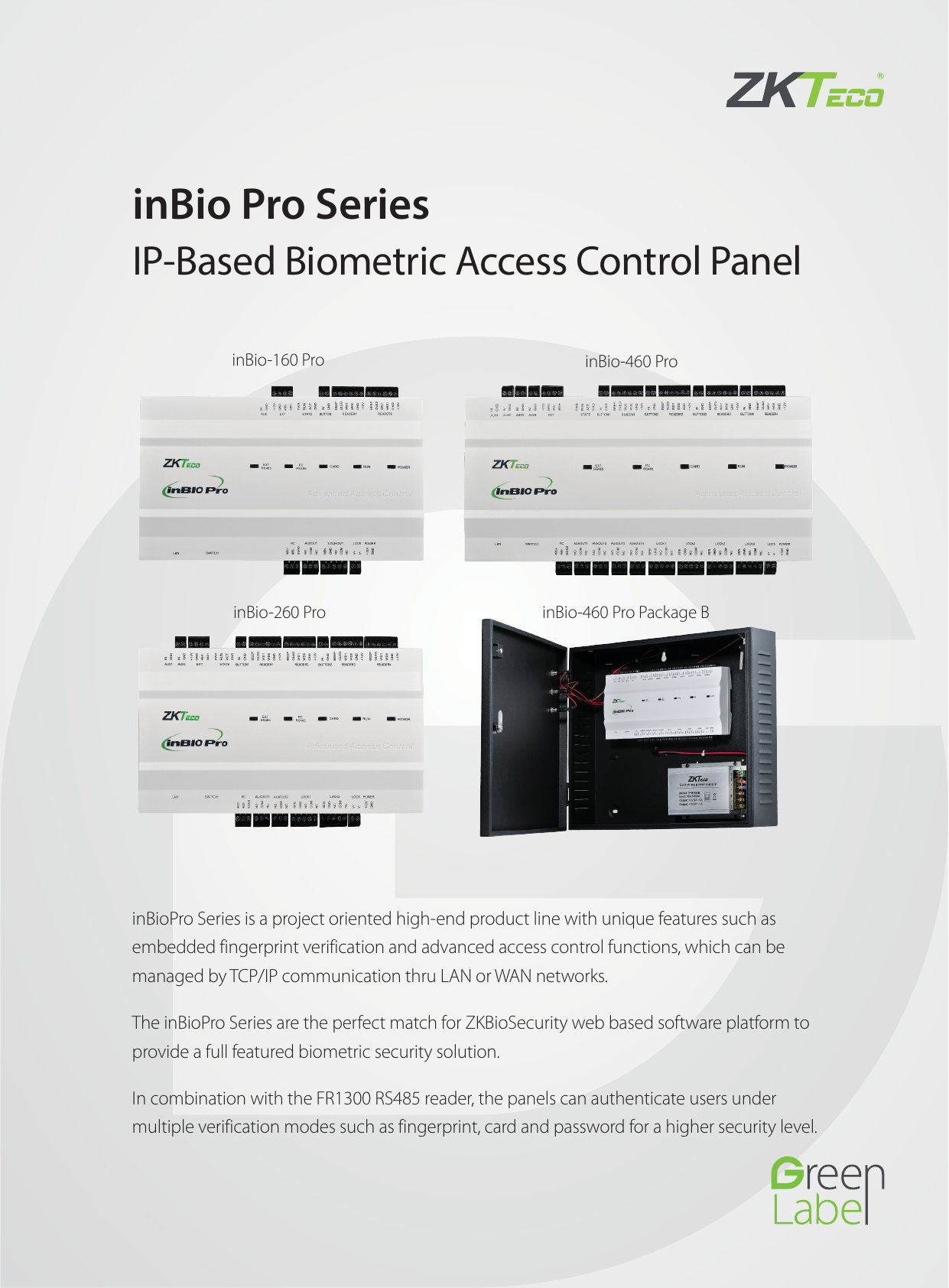 ZK WAN/LAN TCP/IP RS485 C3 series Professional RFID Card Reader Access Control 
