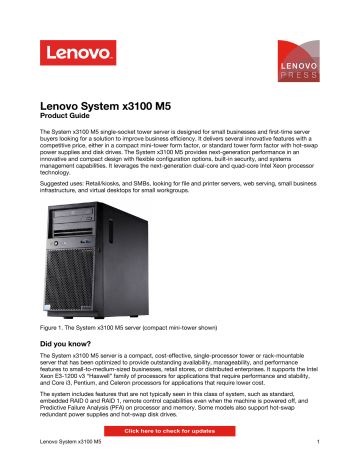 Lenovo System x3100 M5 | Manualzz