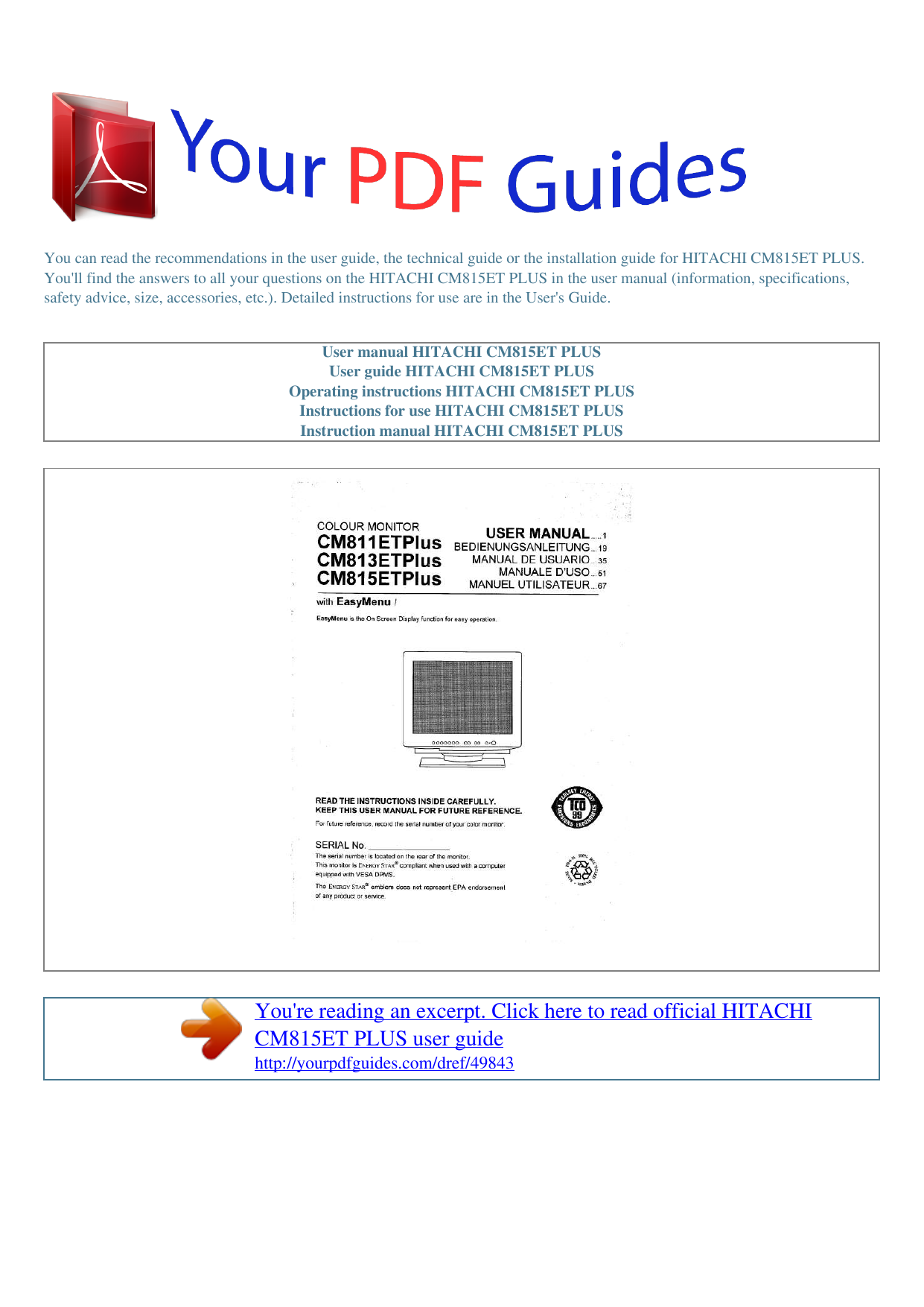 HITACHI CM811 WINDOWS 7 64 DRIVER