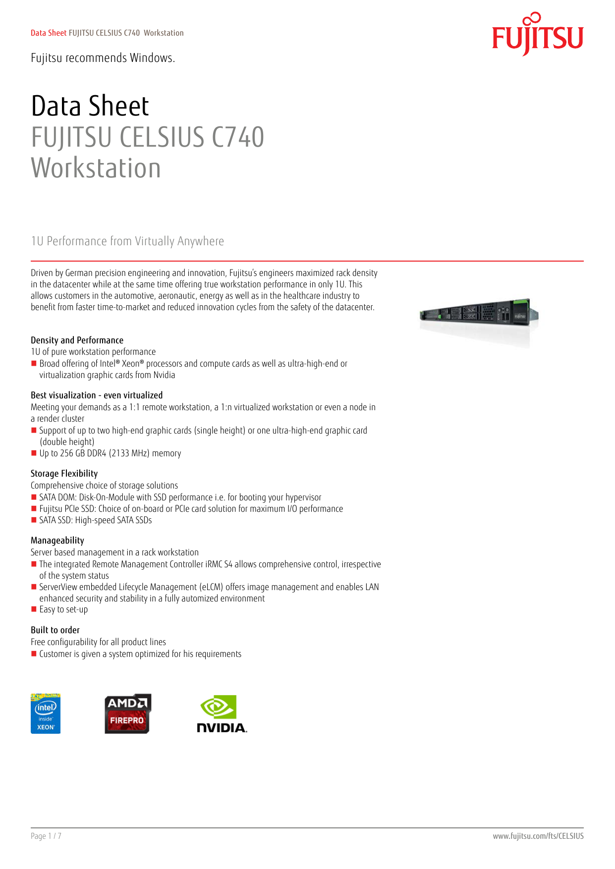 Data Sheet Fujitsu Celsius C740 Workstation Manualzz