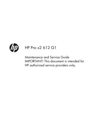 HP Pro x2 612 G1 | Manualzz