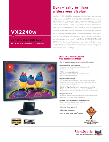 viewsonic drivers for vx2240w lcd display