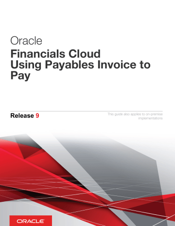 Oracle Financials Cloud Using Payables Invoice to Pay User Guide | Manualzz