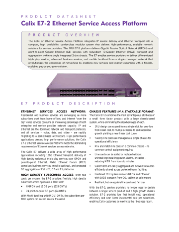 Calix E7 2 Ethernet Service Access Platform Manualzz