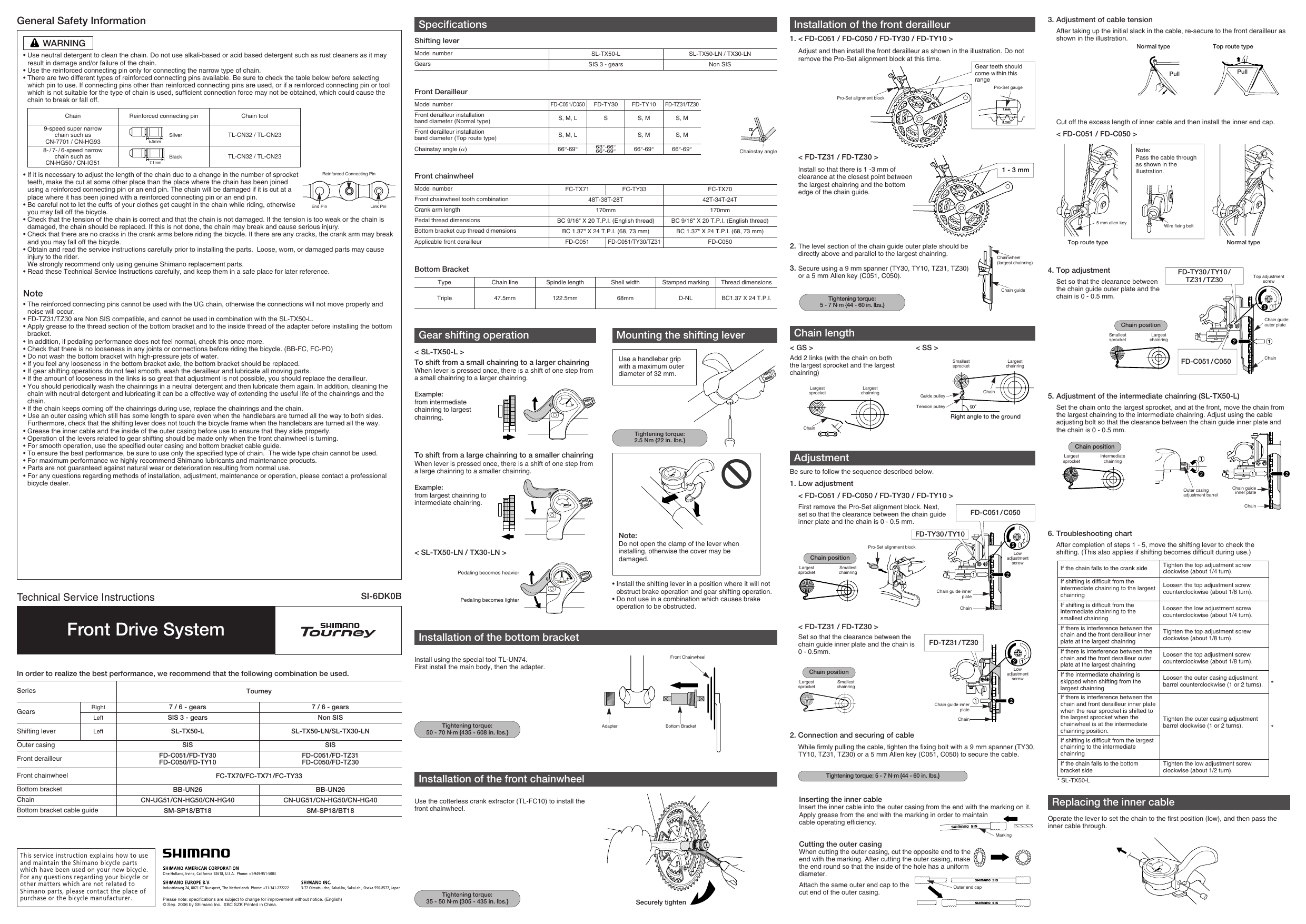 shimano c050 front derailleur replacement