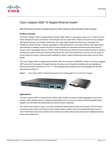 Cisco Catalyst 4928 10 Gigabit Ethernet Switch Datasheet | Manualzz