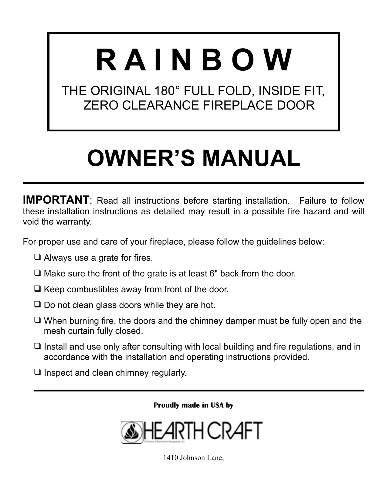 Rainbow Hearth Craft Manualzz Com