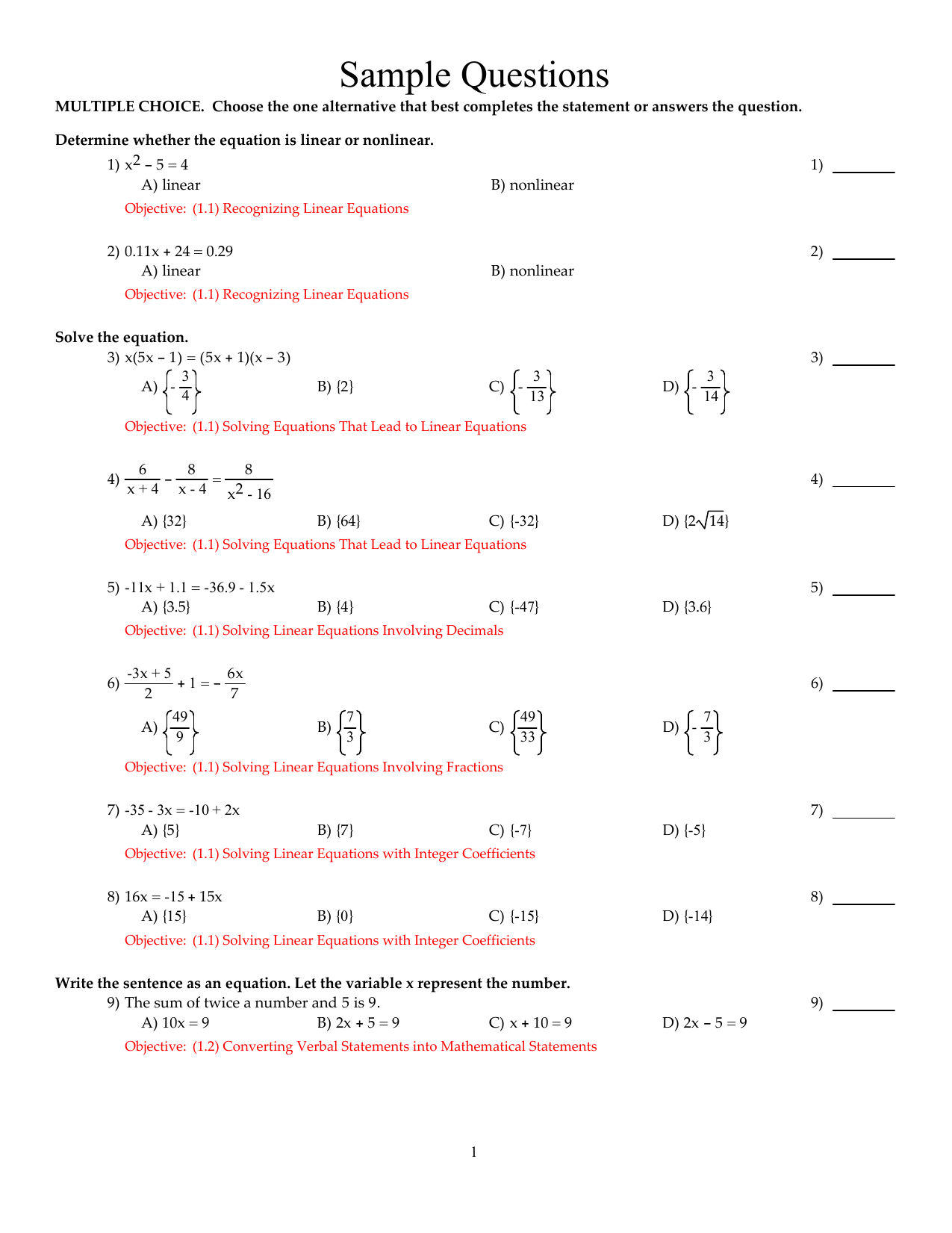 Test Sample Questions Manualzz