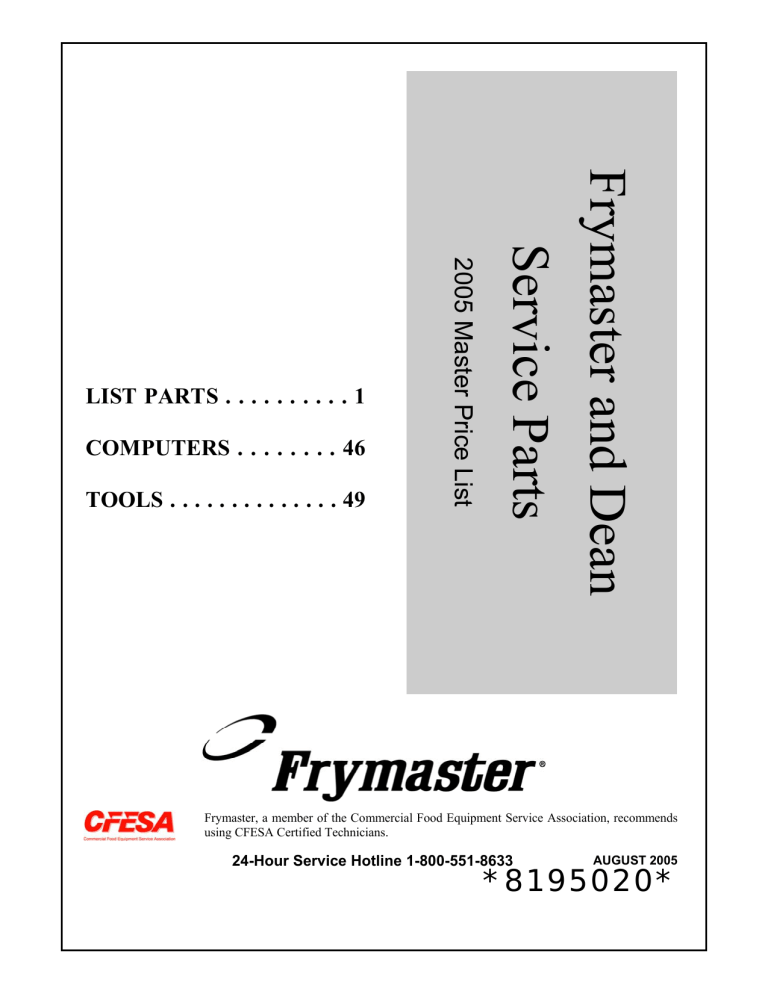 Frymaster and Dean | Manualzz