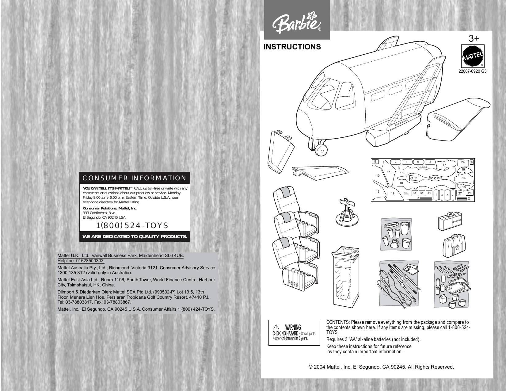 barbie plane sticker instructions