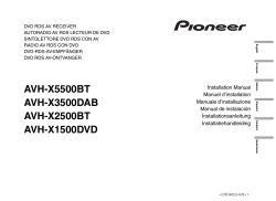 Pioneer AVH-P4000DVD Installation Manual