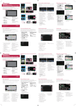 Pioneer AVIC-F860BT - Installation guide, Owner's manual, Quick start