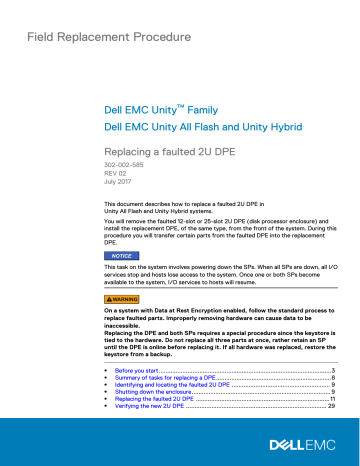 Dell EMC Unity Hybrid, Unity Series Replacement Manual | Manualzz