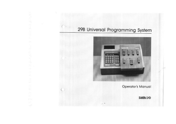 Data I/O 29B Operator's Manual | Manualzz