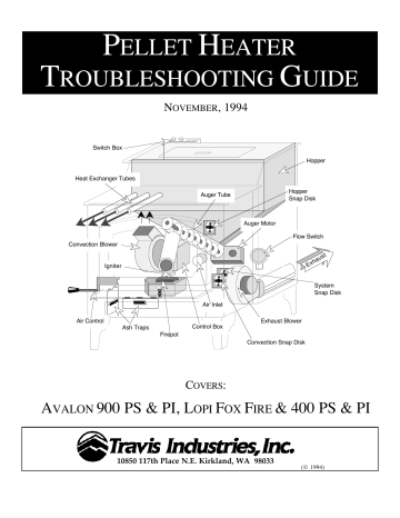 Travis Industries 400 PI, 400 PS Troubleshooting Manual | Manualzz