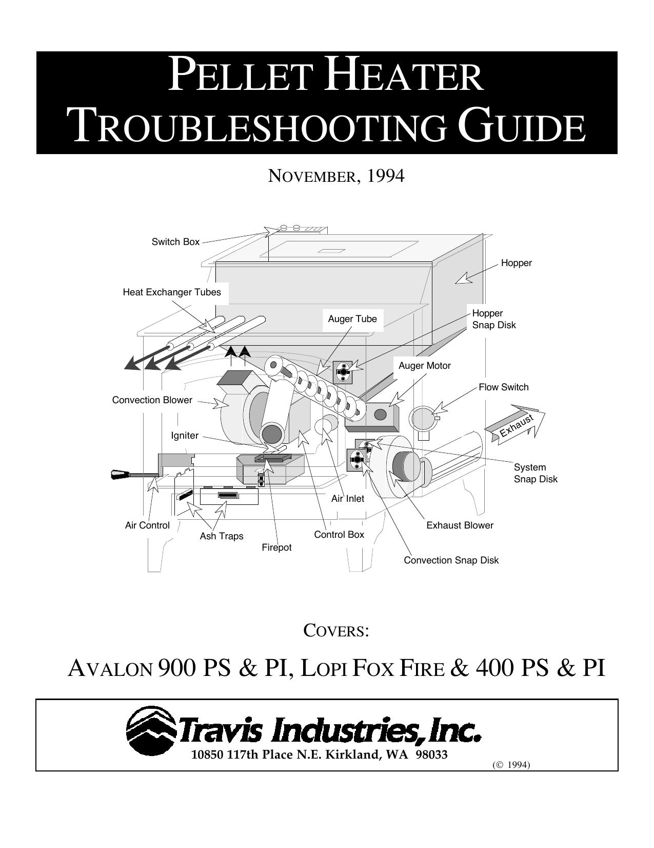 Travis Industries 400 PI, 400 PS Troubleshooting Manual | Manualzz