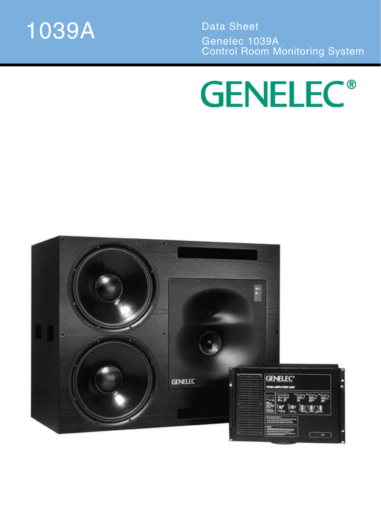 Genelec 1039A Datasheet | Manualzz