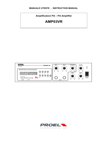 PROEL 8032496000846, AMP03VR Instruction Manual | Manualzz