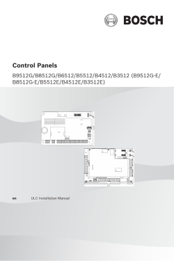 Bosch B8512G Installation manual User s manual installation