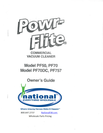 Powr-Flite PF50, PF70, PF70DC, PF757 Owner's Manual | Manualzz