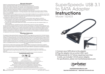 Manhattan SuperSpeed+ 152433 Instructions | Manualzz