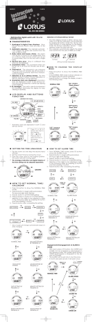 Lorus water resistant hot sale watch instructions