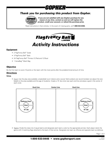 Gopher FlagFrenzy Ball Activity Instructions | Manualzz