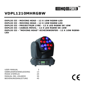 Velleman VDPL1210MHRGBW Benutzerhandbuch | Manualzz
