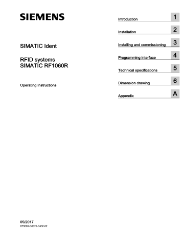 Siemens SIMATIC RF1060R Operating Instructions Manual | Manualzz