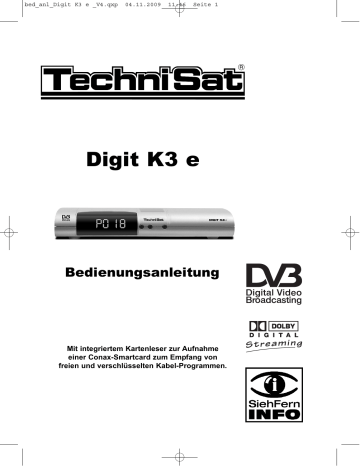 TechniSat Digit K3 e Bedienungsanleitung | Manualzz