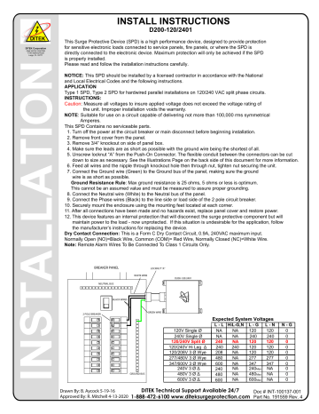 Ditek D200-120/2401 Install Instructions | Manualzz