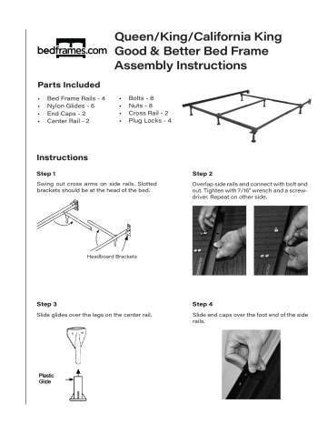 Bedframes Com Queen King California Assembly Instructions Manualzz Bedframes Com Queen King California, California King Bed Frame Instructions