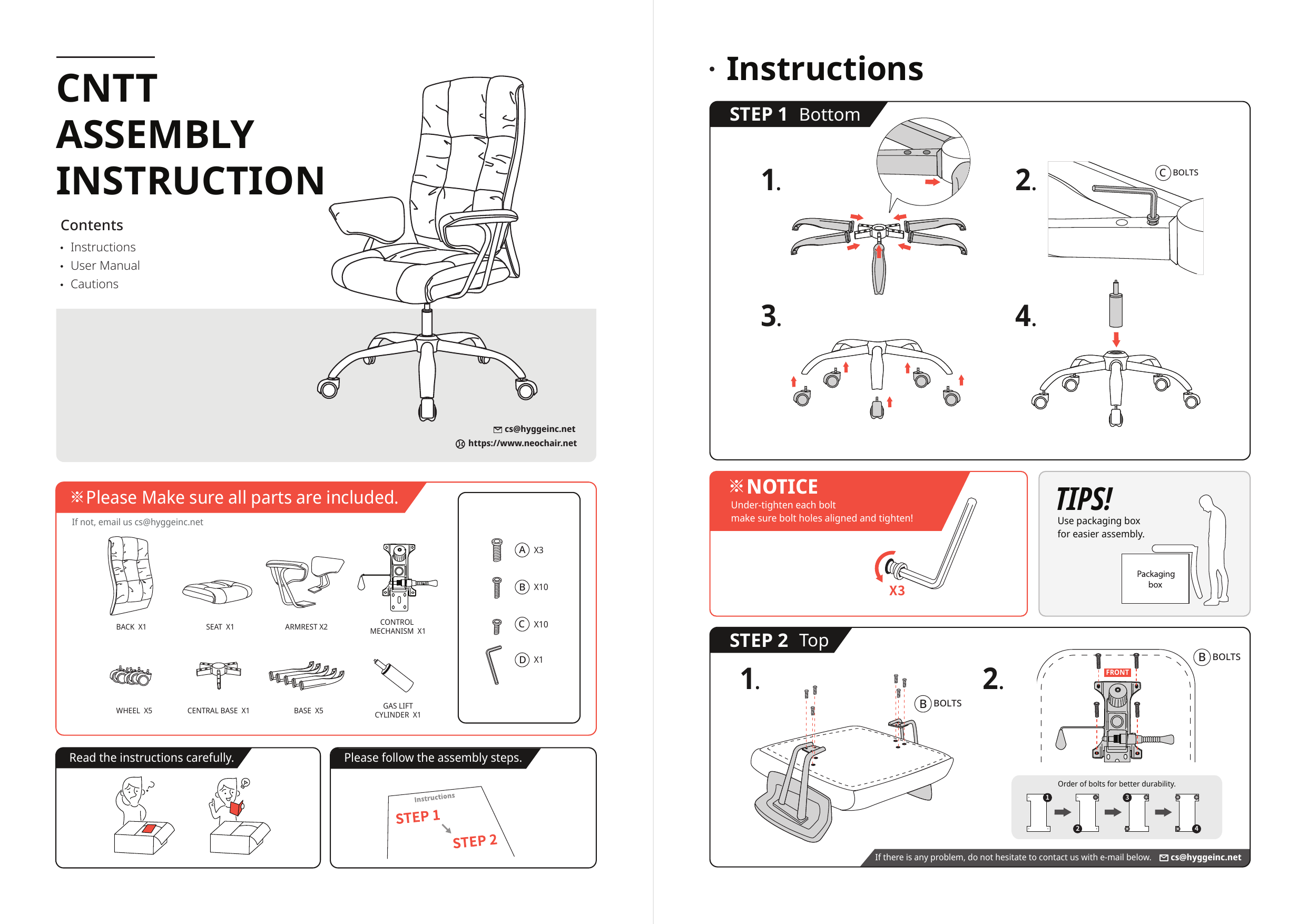 neo office chair assembly