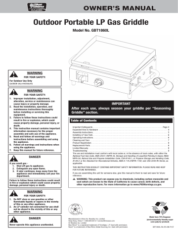 Blue Rhino GBT1860L Owner's Manual | Manualzz