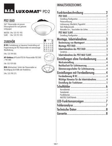 B.E.G. LUXOMAT PD2 MAX SLAVE Bedienungsanleitung | Manualzz